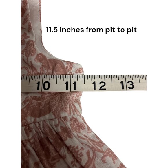 Haute Hippie Kids Girls 4T Ruffle Collar Sleeveless Pink Toile Dress 100% Cotton - Picture 7 of 8